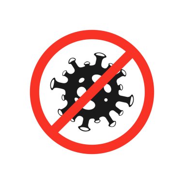 Coronavirus ikonu durdur. Coronavirus uyarı işareti.