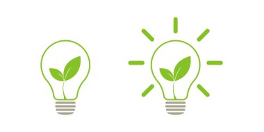 Yeşil yapraklı lamba doğanın enerjisi. Simge. Görüntü