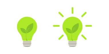 Yeşil yapraklı lamba doğanın enerjisi. Simge. Görüntü