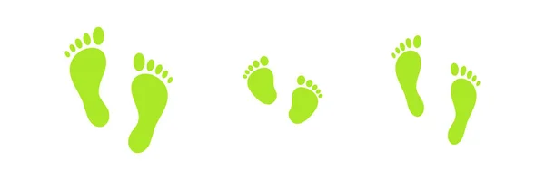 Green Symbol Footprints Button Icon Design Vector Illustration Set — Stock Photo, Image