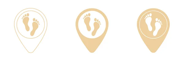 Set Web Icons Flat Design Feet Location Vector Icon Website — Stock Photo, Image