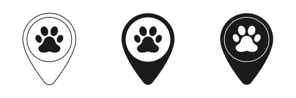 Animal Pfote Symbole Gesetzt Standortvektorsymbol Website Design Und Entwicklung Anwendungsentwicklung — Stockfoto