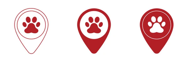Набор Иконок Лап Животных Значок Вектора Местоположения Дизайн Разработка Сайтов — стоковое фото
