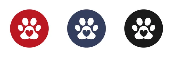 Animal Paw Icons Set Flat Design Vector Illustration — Stock Photo, Image