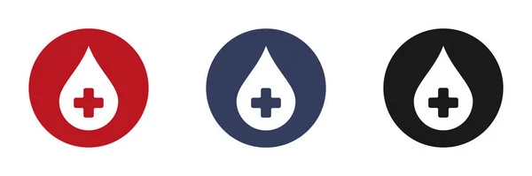 Blood Drop Icons Set Cross Donation — Stock Photo, Image