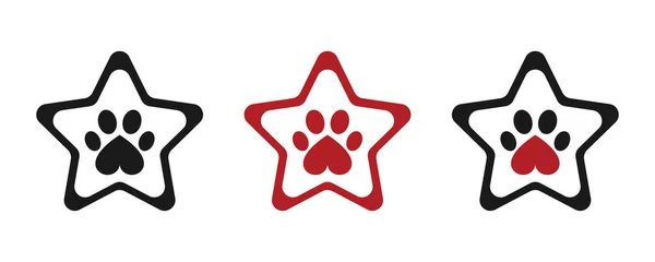 Animal Pfote Symbole Gesetzt Flaches Design Vektorillustration — Stockfoto