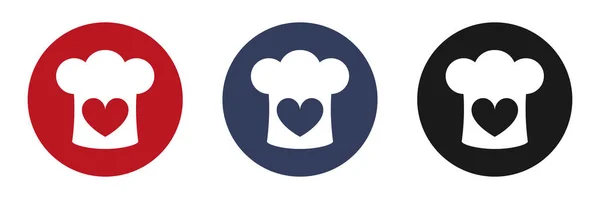 Set Iconos Chef Sombrero Amor Por Comida Logotipo Plantilla Icono — Foto de Stock