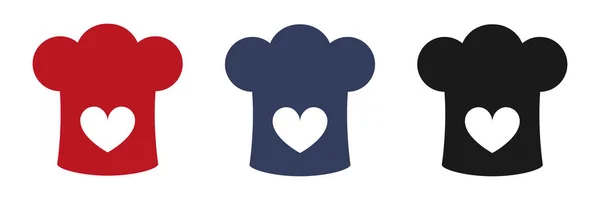Εικονίδιο Έτοιμο Chef Καπέλο Αγάπη Για Φαγητό Λογότυπο Πρότυπο Εικονίδιο — Φωτογραφία Αρχείου