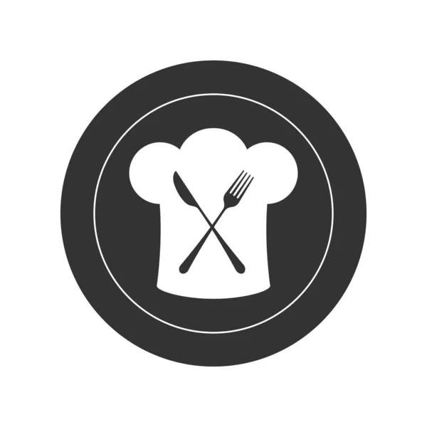 Simge Ayarlandı Aşçı Şapkası Yemeğe Bayılır Logo Ikonu Şablonu Modern — Stok fotoğraf