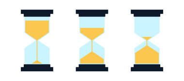 Kum saati görüntüsü, vektör çizimi. Web tasarımı. Simge kümesi.