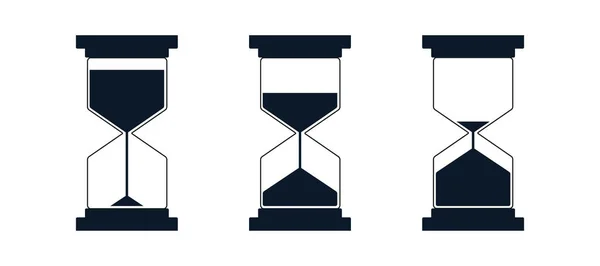 Imagen Reloj Arena Ilustración Vectorial Diseño Web Conjunto Iconos —  Fotos de Stock