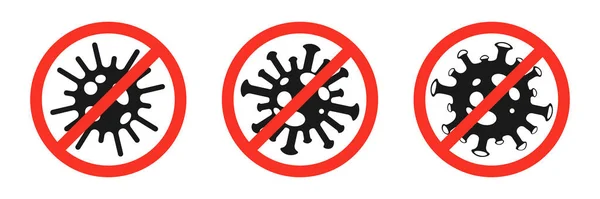 Coronavirus Stop Icons Set Coronavirus Warning Sign — Stock Photo, Image