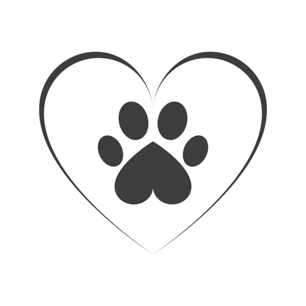 Animal Paw Icon Flat Design Vector Illustration — Stock Photo, Image