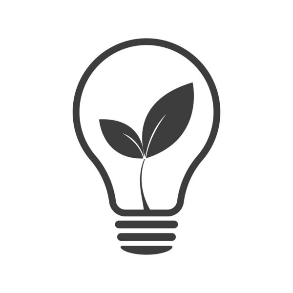 Лист в лампе. Свет от энергии природы. Икона. Иллюстрация