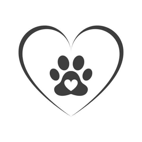 Animal Paw Icon Flat Design Vector Illustration — Stock Photo, Image