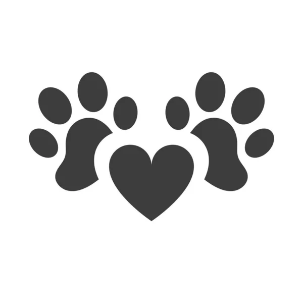 Animal Paw Icon Flat Design Vector Illustration — Stock Photo, Image