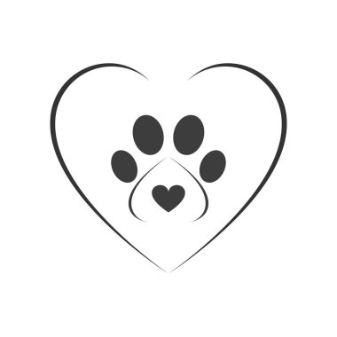 Hayvan pençesi ikonu. Düz dizayn. Vektör illüstrasyonu.