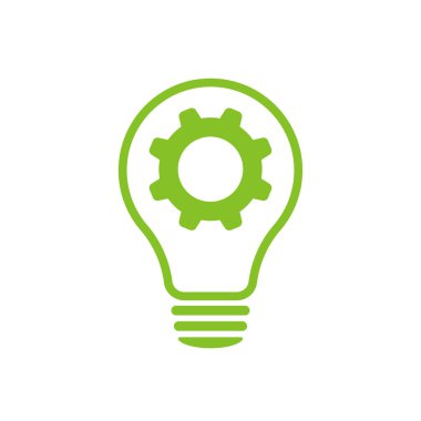 Lamba ve çark, yenilikçi bir lamba ve teçhizat. Doğa enerji lambası ışığı. Web tasarım illüstrasyonu.