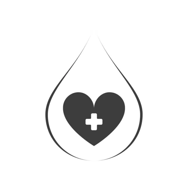 Ícone Gota Sangue Cruz Doação Web Design Ilustração — Fotografia de Stock