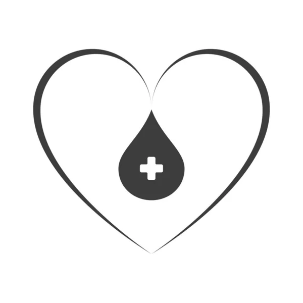 Une Icône Goutte Sang Croix Cœur Don Web Design Illustration — Photo