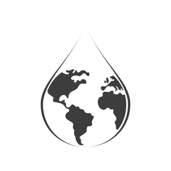 Ícone Energia Água Ecologia Numa Gota Água Conceito Energia Alternativa — Fotografia de Stock