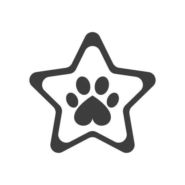 Animal Paw Icon Star Flat Design Vector Illustration — Stock Photo, Image