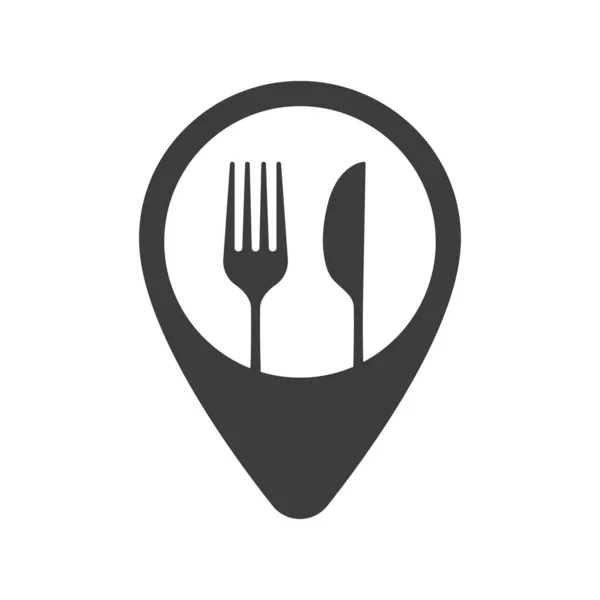 Kaart Pointer Vector Illustratie Met Restaurant Icoon Web Design Illustratie — Stockfoto