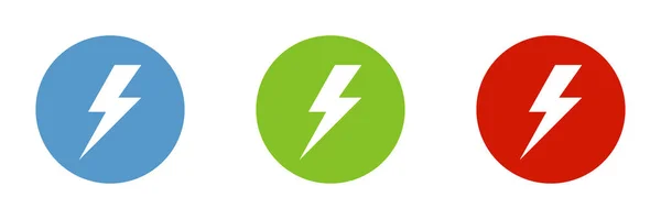 Set Electrical Lightning Logo Designs Thunder Icons Modern Flat Style — Stock Photo, Image