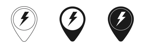 Lightning Icon Map Label Interface Element Illustrate Mobile Concepts Web — Stock Photo, Image