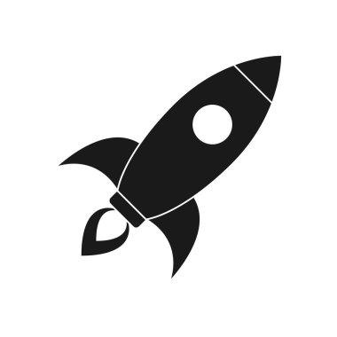 Roket ikonu. Vektör illüstrasyonu.