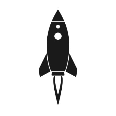 Roket ikonu. Vektör illüstrasyonu.