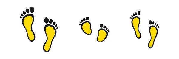 Family Foot Prints Set Web Icons Flat Design Feet — Stock Photo, Image