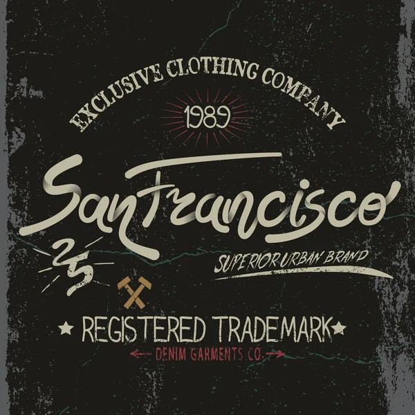 Marchio vintage con testo San Francisco City — Vettoriale Stock