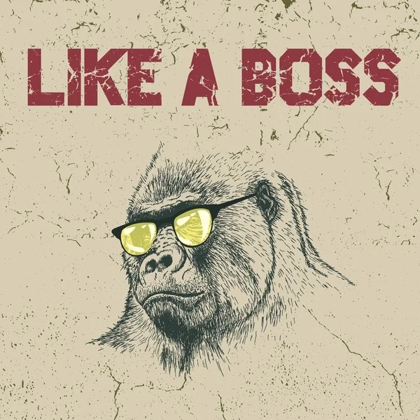 Gorila nos óculos amarelos —  Vetores de Stock