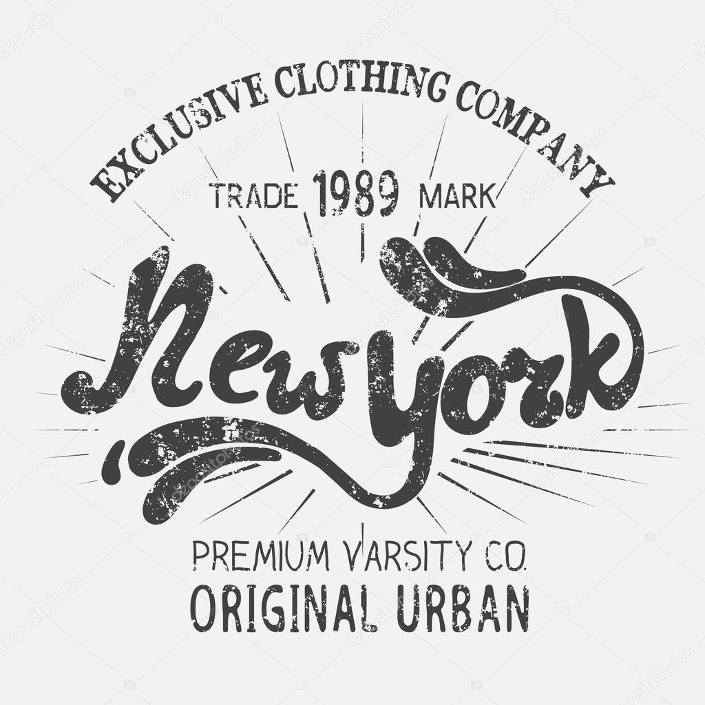 Vintage label with New York City design Stock Vector Image by