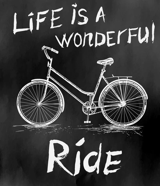 Gamla vintage affisch med cykel för retro design. — Stock vektor