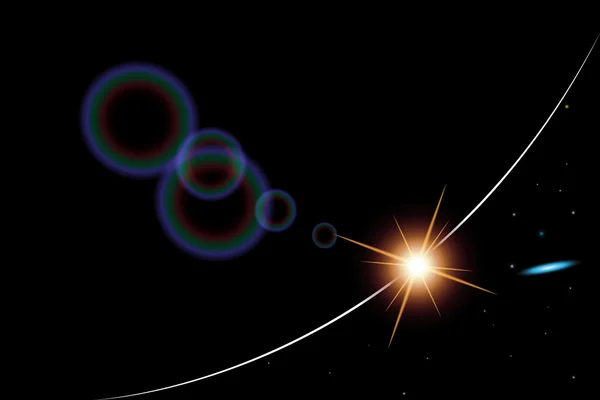 Abstrait fond réaliste lever de soleil dans l'espace, eps 10 . — Image vectorielle
