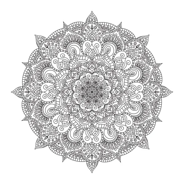 Mandala Libro Para Colorear Patrón Blanco Negro —  Fotos de Stock