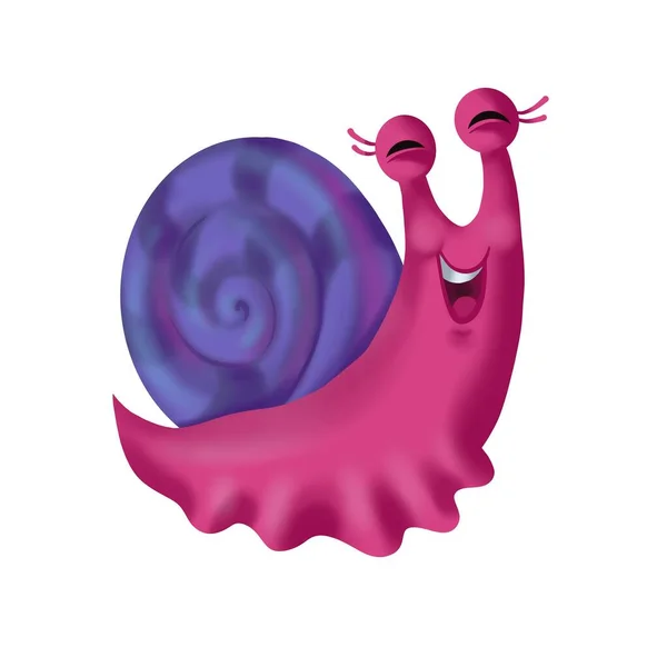 Animated snail character for creating adventure video games. Can be used for printing on t-shirts, baby clothes, fashion design, baby shower invitation card.