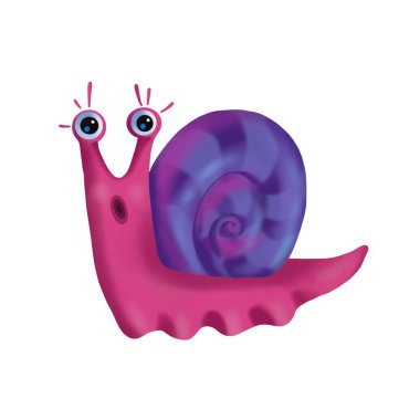 Funny snail character. Can be used to create adventure video games, for printing on T-shirts, kids clothes, fashion designs, kids invitation cards.