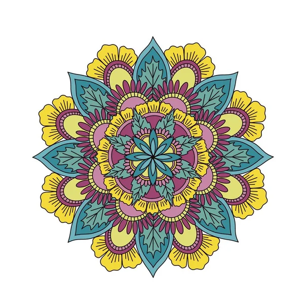 색상의 만다라는 꽃무늬 — 스톡 사진