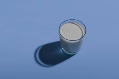 Dünya Süt Günü, 1 Haziran 'da Dünya Süt Günü' nü kutlamak için uygundur. Bir bardak süt. düz dizayn. Yukarıdan manzara. Mutlu Süt Günü.!