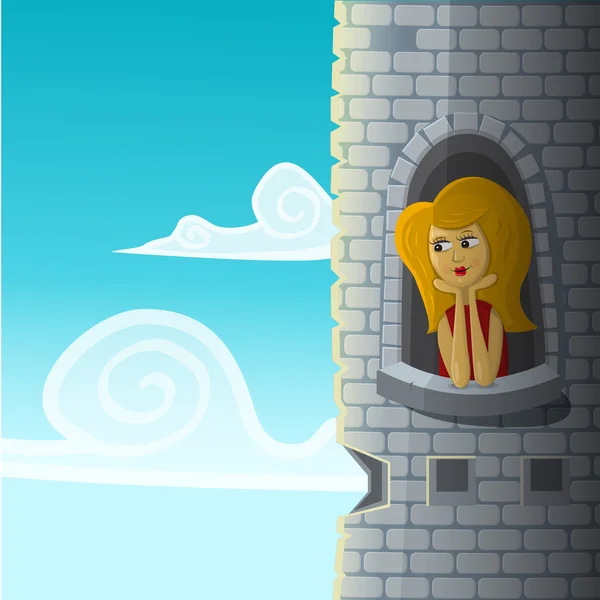 Girl in castle Vector Graphics