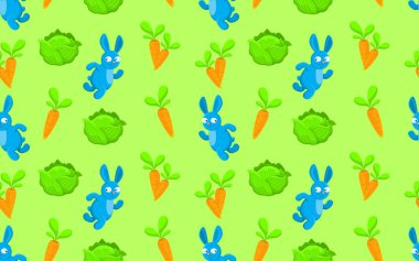 Desen tavşan, havuç ve lahana