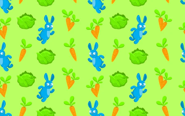 Pattern rabbit, carrot and cabbage Royalty Free Stock Illustrations