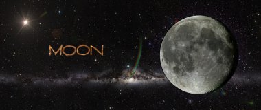 Planet Moon in outer space.