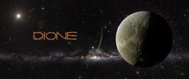 Dione in outer space.