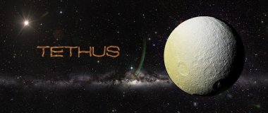 Planet Tethus in outer space.