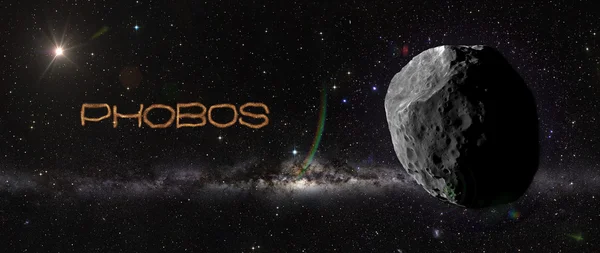 Planet Phobos in outer space.