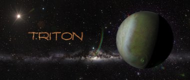 Gezegen Triton uzayda.